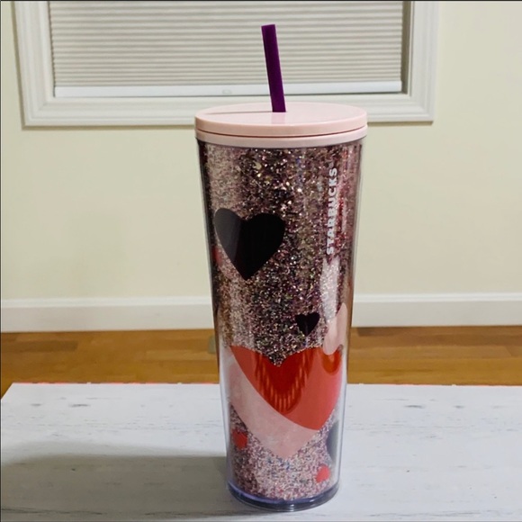 Starbucks 2021 Valentines Glitter Heart Tumbler